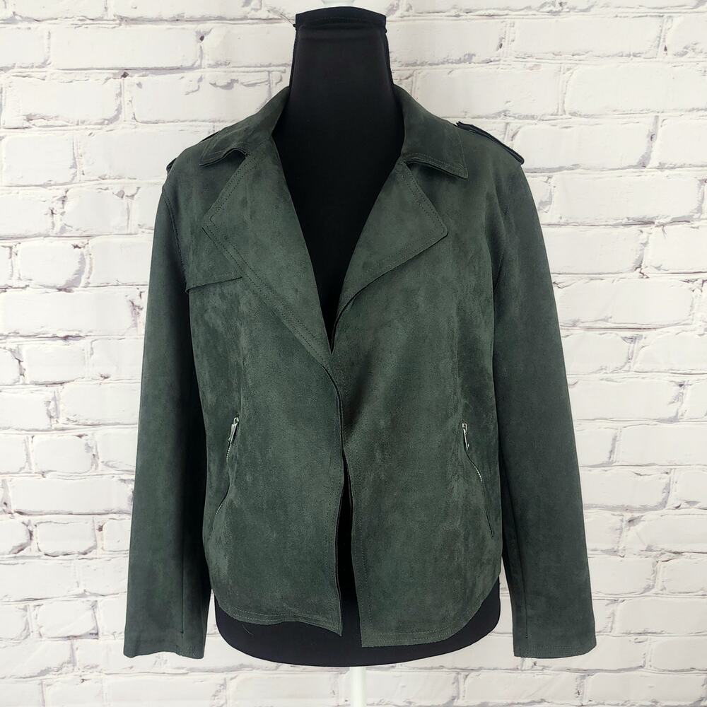 NWT Philosophy Moto Jacket faux suede Womens XL